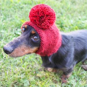 Red Dog Hat in All Natural Baby Alpaca Yarn image 3
