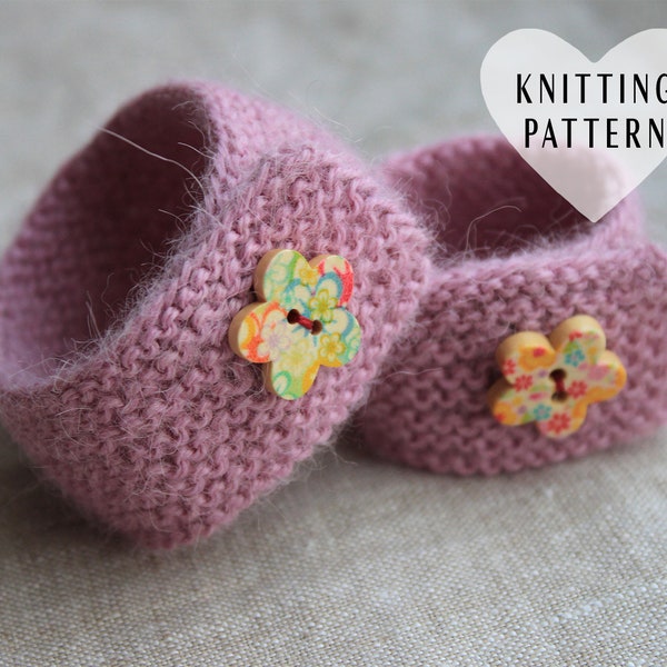 KNITTING PATTERN, Bracelet, knitted bracelet, friendship bracelet, bracelets, garter stitch, DIY, kids, knit, jewelry, party favors, button