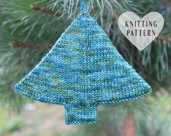 KNITTING PATTERN, Christmas Tree Ornament, knit, knitted, ornament, ornaments, holiday, season, winter, DIY, gift, project, decoration