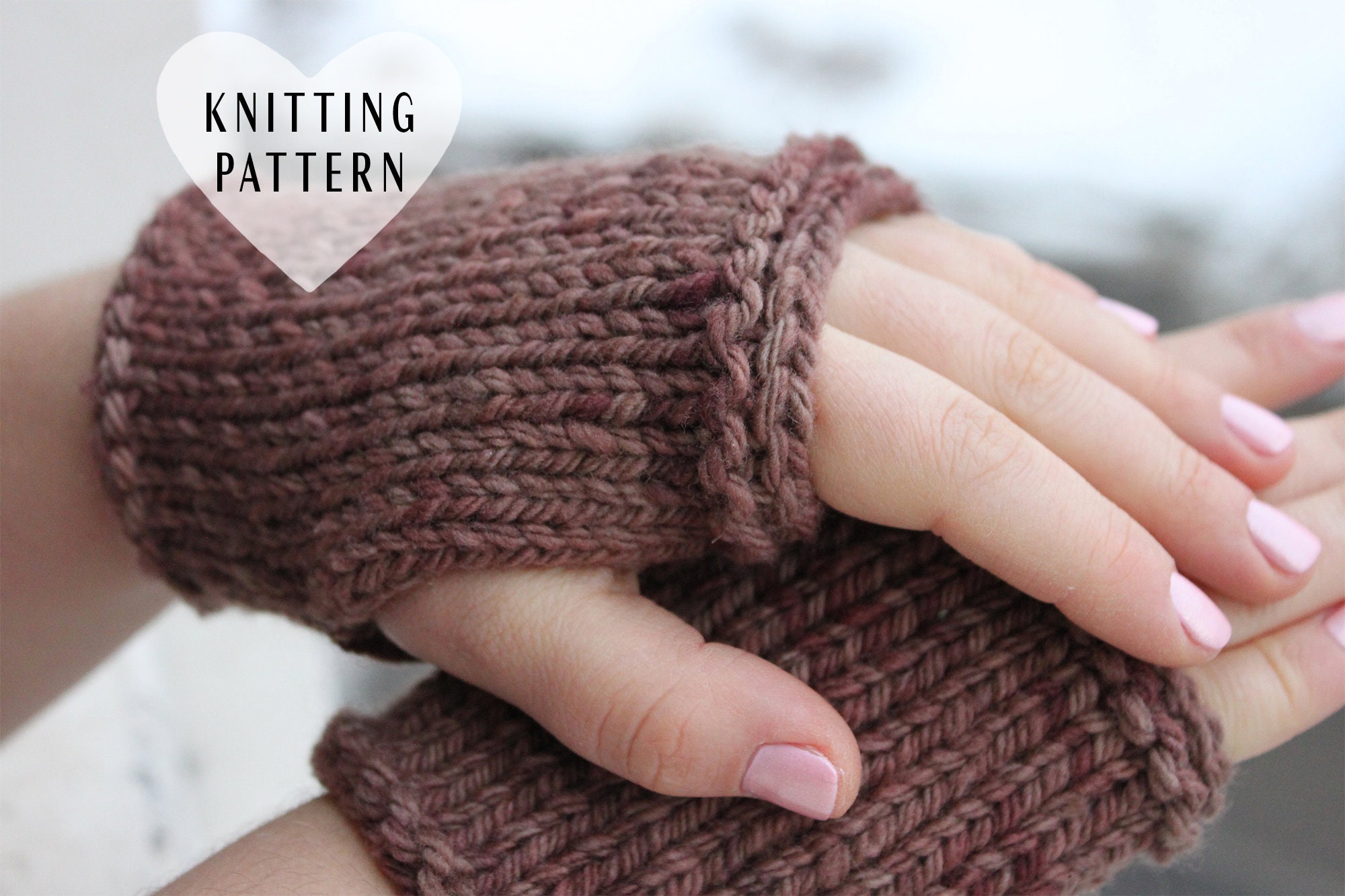 KNITTING PATTERN Wrist Warmers Knitting Lesson Easy Etsy
