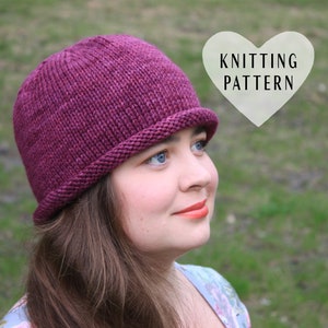 STRICKMUSTER, Erste Mütze, Strickmuster, Rollrandmütze, Strickmütze, Strickprojekt, Stricken in der Runde, Meisterklasse