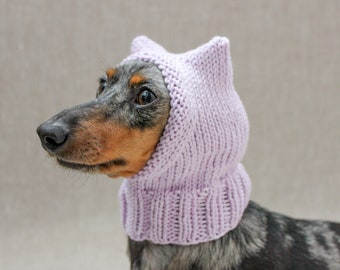 Light Pink Wool Dog Hat, Mini Dachshund Dog Hat, Small Dog Hat, Dog Accessories