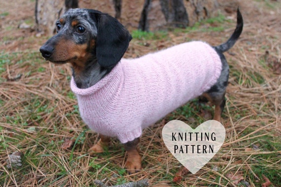 KNITTING PATTERN, Mini Dachshund, Seamless, Dog Sweater, Kint, Dog