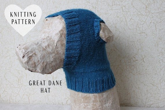 KNITTING PATTERN Great Dane Dog Hat DIY 
