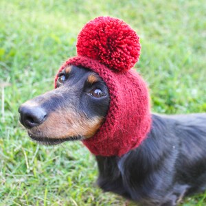 Red Dog Hat in All Natural Baby Alpaca Yarn image 5