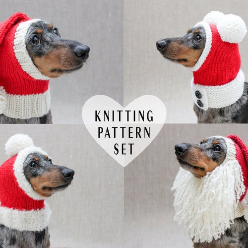 KNITTING PATTERN BUNDLE Dog Hats Mini Dachshund Hat Pet Etsy UK