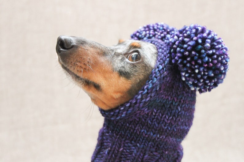 KNITTING PATTERN Chunky Double Pom-Pom Small Dog Hat image 4