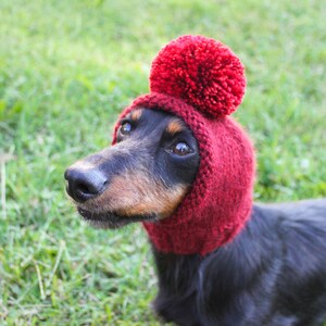 Red Dog Hat in All Natural Baby Alpaca Yarn image 6