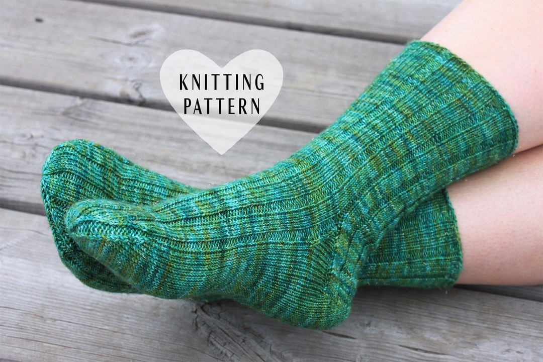 Sparkle Socks KNITTING PATTERN, Ribbed Knit Sock (PDF Pattern) - Etsy