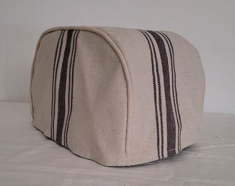 Gray Stripe Feedsack Toaster Cover