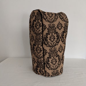 Black Damask Burlap Blender Cover