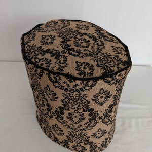 Black Damask Burlap Slow Cooker Cover