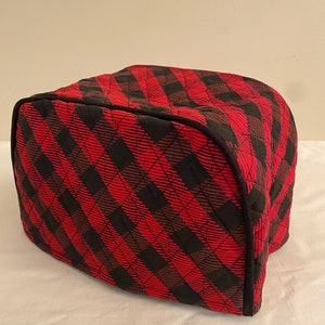 Red and Black Checked Quilted Toaster Cover