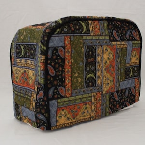 Black Patch Layered Sewing Machine and Serger Dust Covers