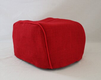 Red Burlap Toaster Cover