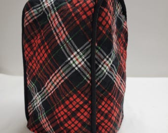 Black Red Plaid Small Universal/ Can Opener Cover