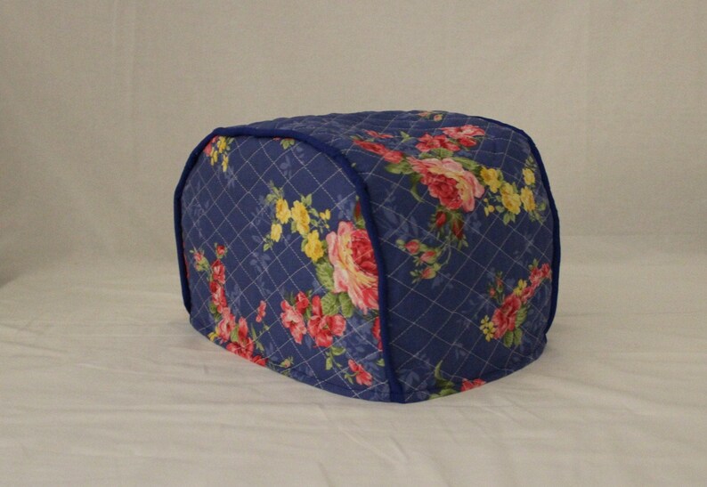 Blue Floral Quilted Toaster Cover Etsy