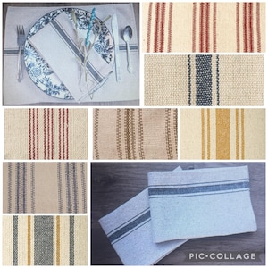 Feedsack Napkin, Grainsack fabric, Farmhouse Table Decor