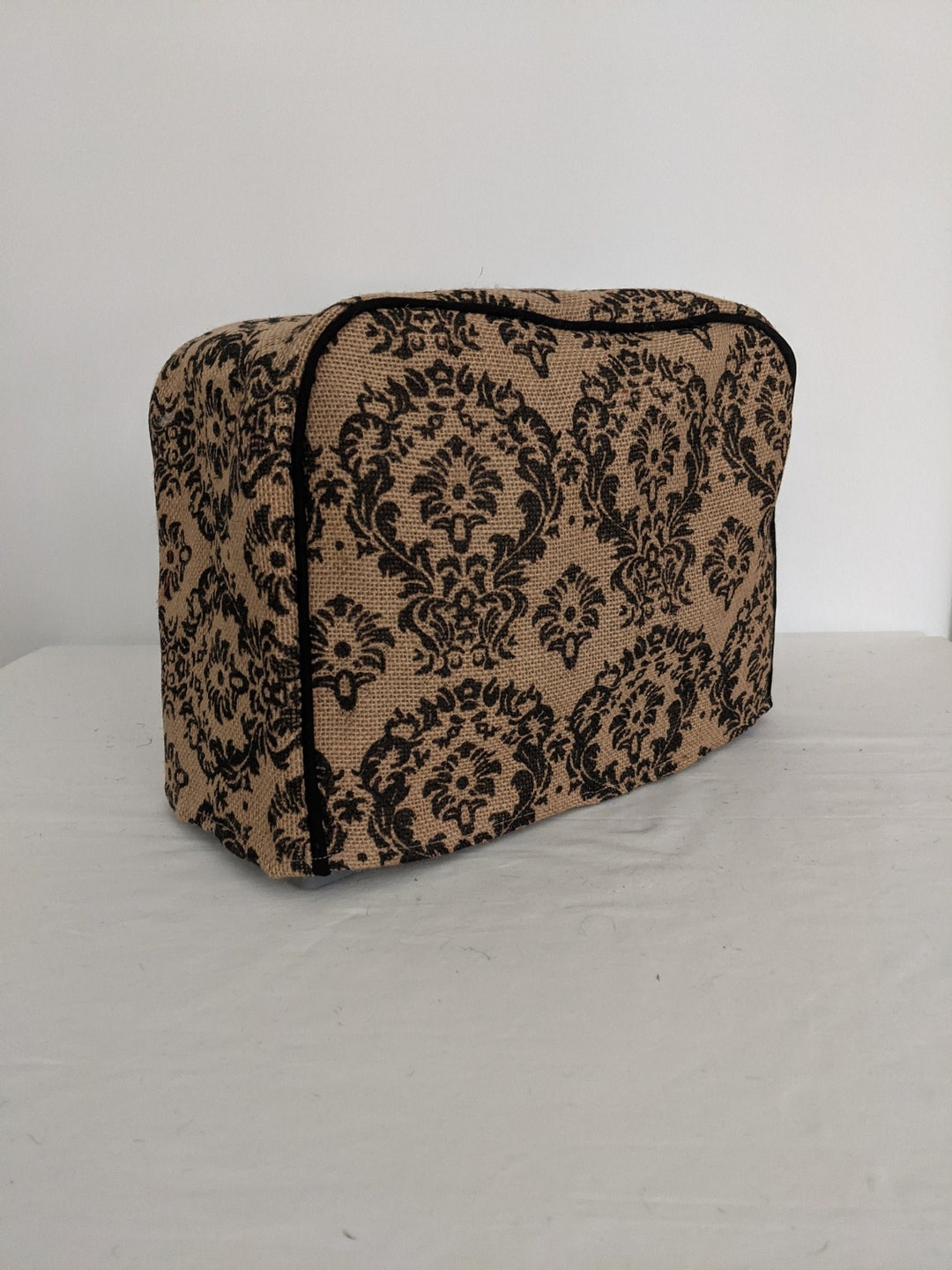 Black Damask Burlap Sewing Machine Cover - Etsy