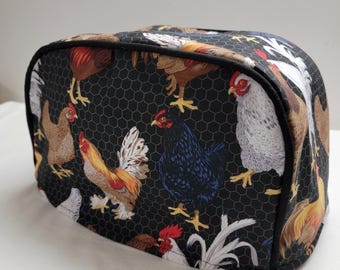 Black Rooster 2 slice Toaster Cover