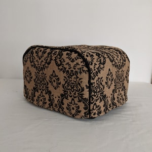 Black Damask Burlap Toaster Cover