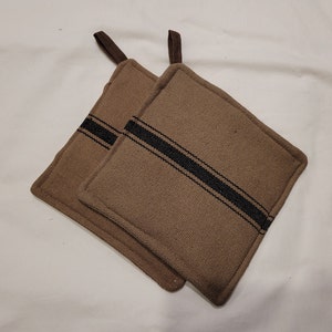 Black Feedsack Potholder - Set of 2
