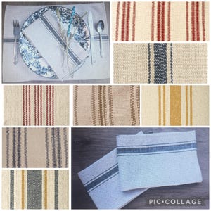 Feedsack Napkin, Grainsack fabric, Farmhouse Table Decor