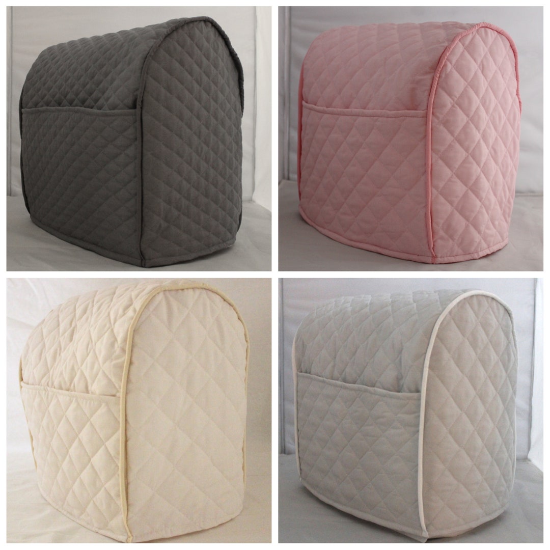 Piped with Pockets Quilted KitchenAid Mixer Cover - Tilt, Cream