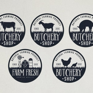 Business Logo - Business Branding - Butchery - Shop - Steak - Emblem Logo - Badge - Eco - Farm Products Logo - Organic Logo