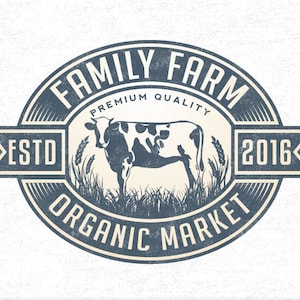 Business Logo - Business Branding - Organic food - Emblem Logo - Badge - Eco - Farm Products Logo - Organic Logo
