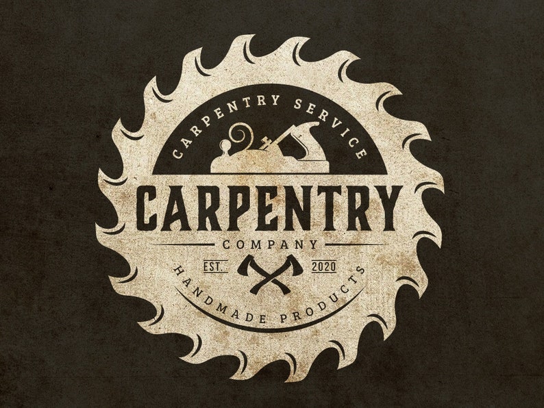 Woodwork and Carpentry Logo Custom Logo Business Logo Etsy