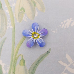 Alfiler de corbata pequeño NOMEOLVIDES, alfiler de corbata azul Nomeolvides, alfiler de solapa azul para boda, símbolo de amor conmemorativo, alfiler de amistad, alfiler de solapa masónico pintado a mano