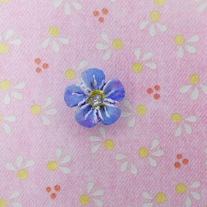 Tiny Blue FORGET-ME-NOT Tie Pin Blue Forget Me Not Tie Tack Azul Boda Solapa Amor Token Memorial Amistad Pin Masonic Lapel-Hand Painted