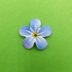 FORGET-ME-NOT Brooch Blue Forget-Me Not Lapel Flower Blue Wedding Corsage Masonic Pin Memorial Lapel Flower Friendship Brooch - Hand Painted