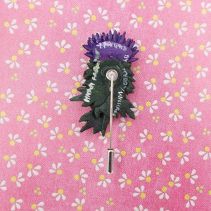 Broche de cardo escocés hecho a mano: arcilla, ramillete de boda escocés, boutonniere de Burns Night, pintado a mano imagen 9