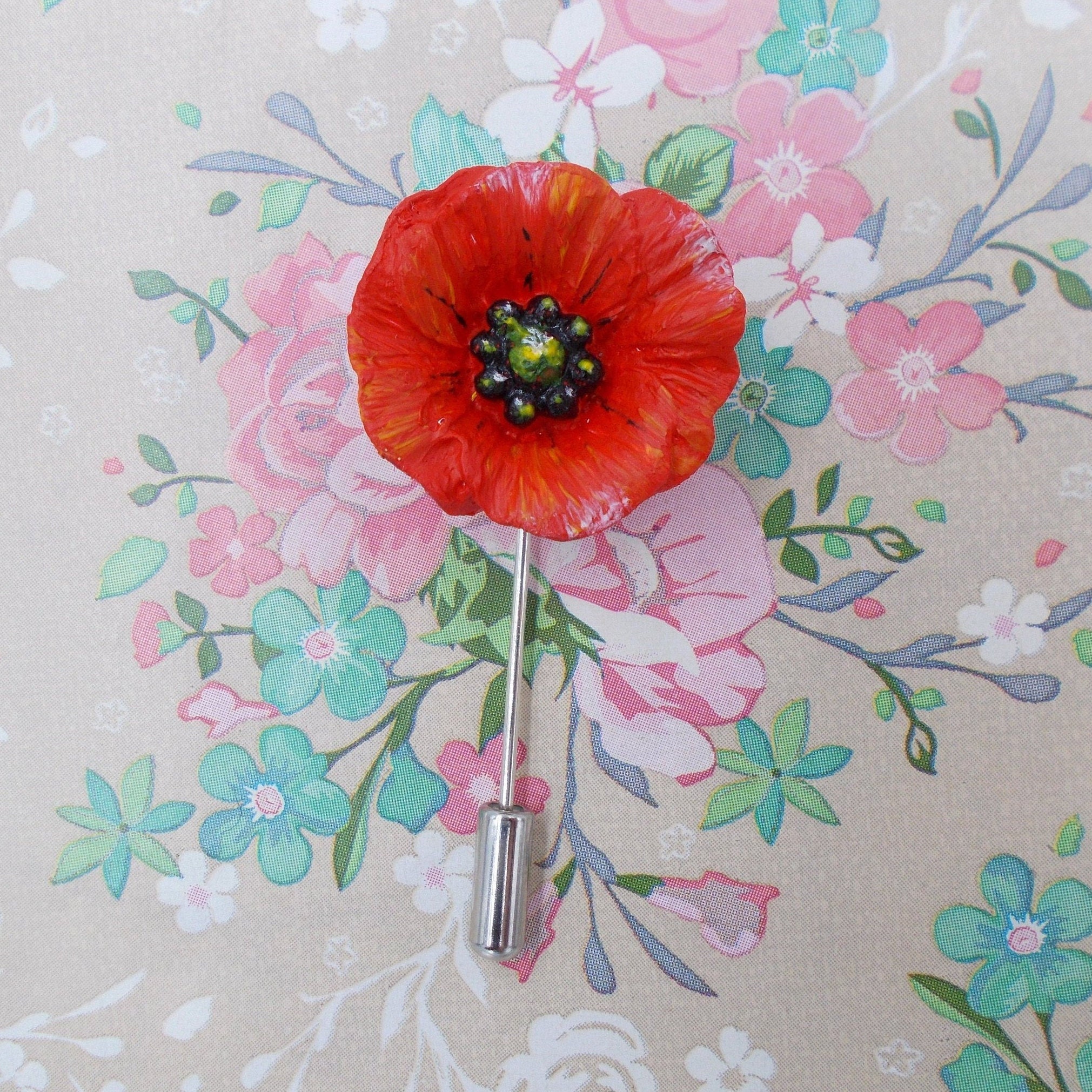 Red POPPY PIN Floral Wedding Corsage Commemorative Memorial - Etsy Red POPPY PIN Floral Wedding Corsage Commemorative Memorial - Etsy