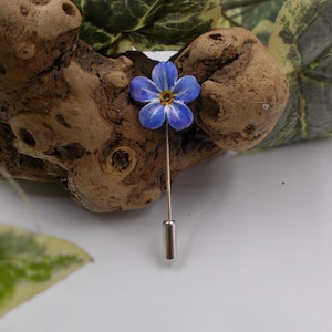 FORGET-ME-NOT Flower Pin Forget-Me Not Lapel Flower Blue Wedding Masonic Pin Memorial Lapel Pin Friendship Pin- Hand Painted