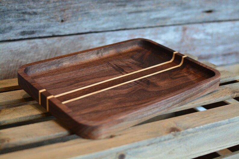 Black Walnut Tray Dice Tray Rolling Valet Tray Coffee Table Organizer