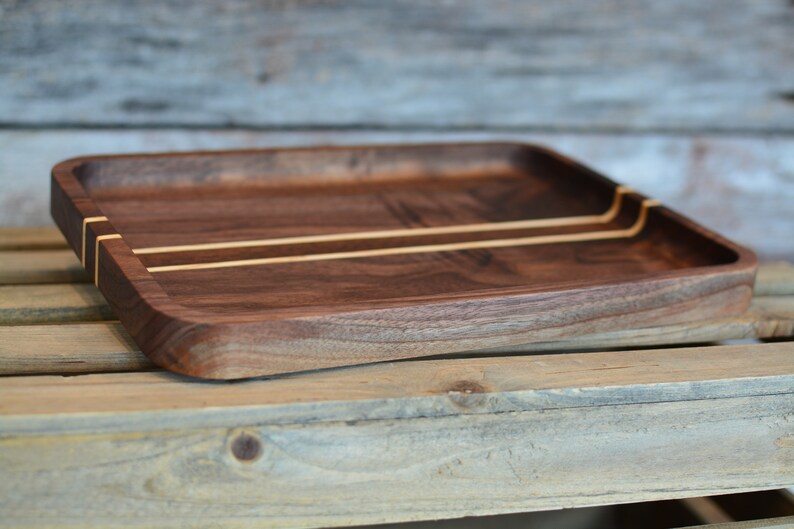 Black Walnut Tray Dice Tray Rolling Valet Tray Coffee Table Organizer