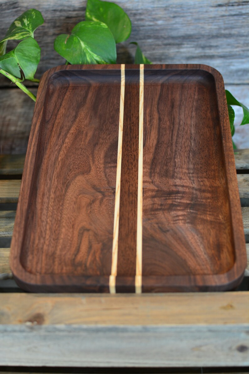 Black Walnut Tray Dice Tray Rolling Valet Tray Coffee Table Organizer