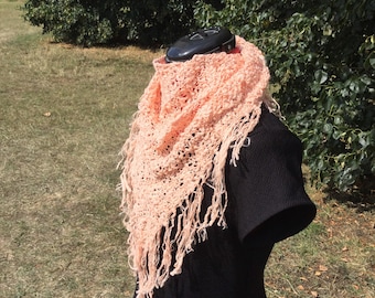 Handmade Scarf , Hand knitted Shawl , Chunky Shawl , Pink  Shawl , Unique Gift , Gift Ideas , Ladies Scarves , Ladies Accessorise
