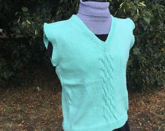 Ladies Vest   Hand Knitted Top   Handmade , Ladies Vest , Hand Knit , Handmade Item , Handmade Gift  Ladies Gift , Clothing ,  Gift For Her