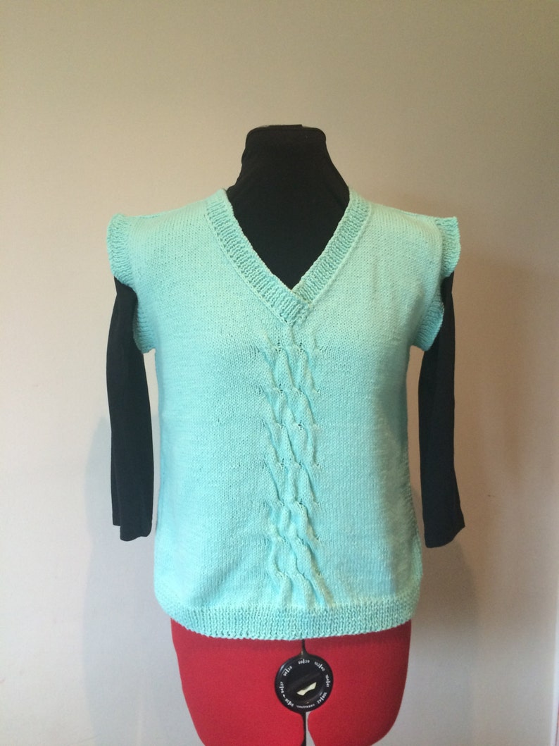 Ladies Vest Hand Knitted Top Handmade , Ladies Vest , Hand Knit , Handmade Item , Handmade Gift Ladies Gift , Clothing , Gift For Her image 7