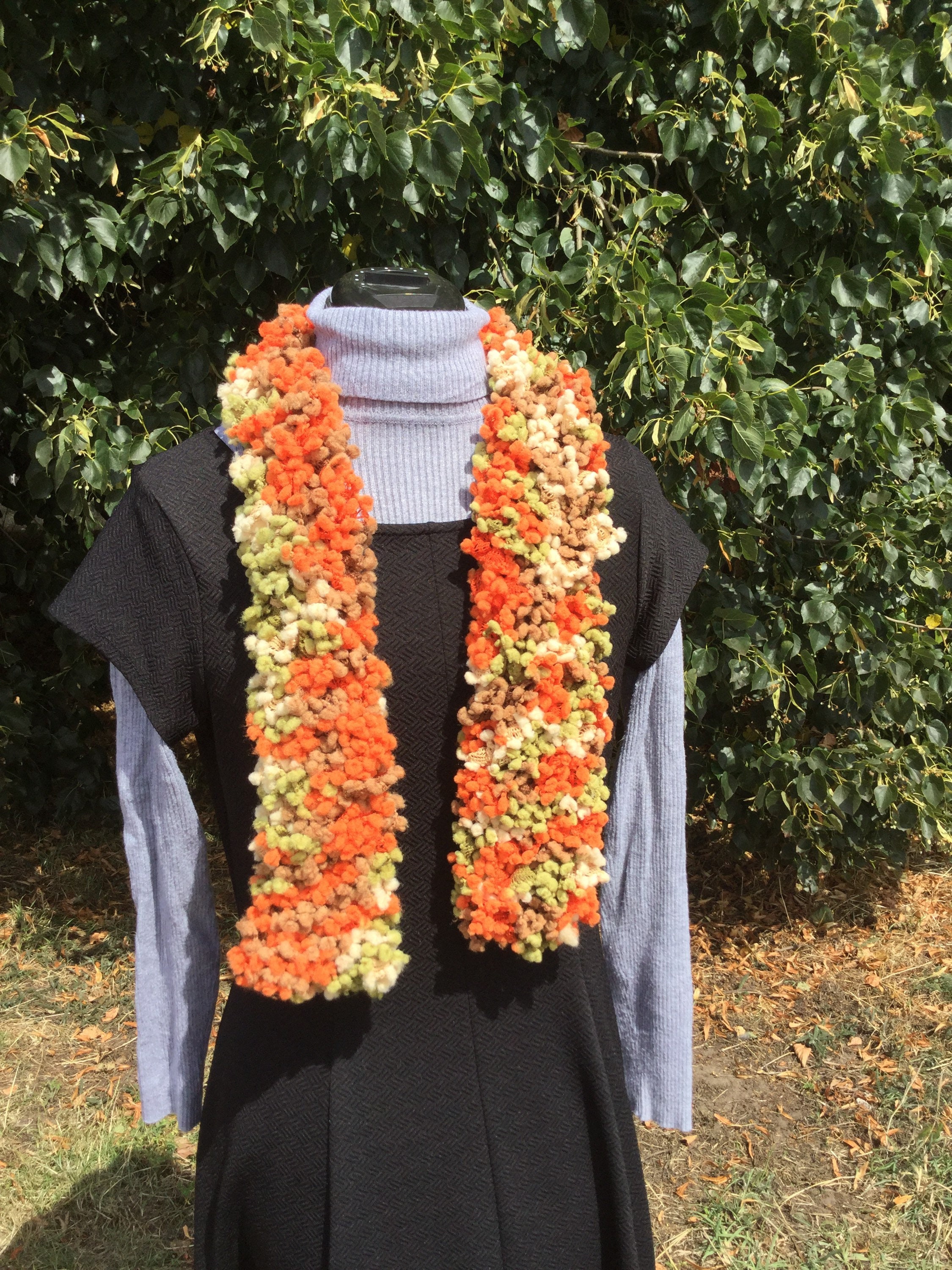 Scarf, Hand Knit, Multicolour Scarf - Etsy