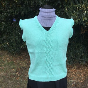 Ladies Vest Hand Knitted Top Handmade , Ladies Vest , Hand Knit , Handmade Item , Handmade Gift Ladies Gift , Clothing , Gift For Her image 9