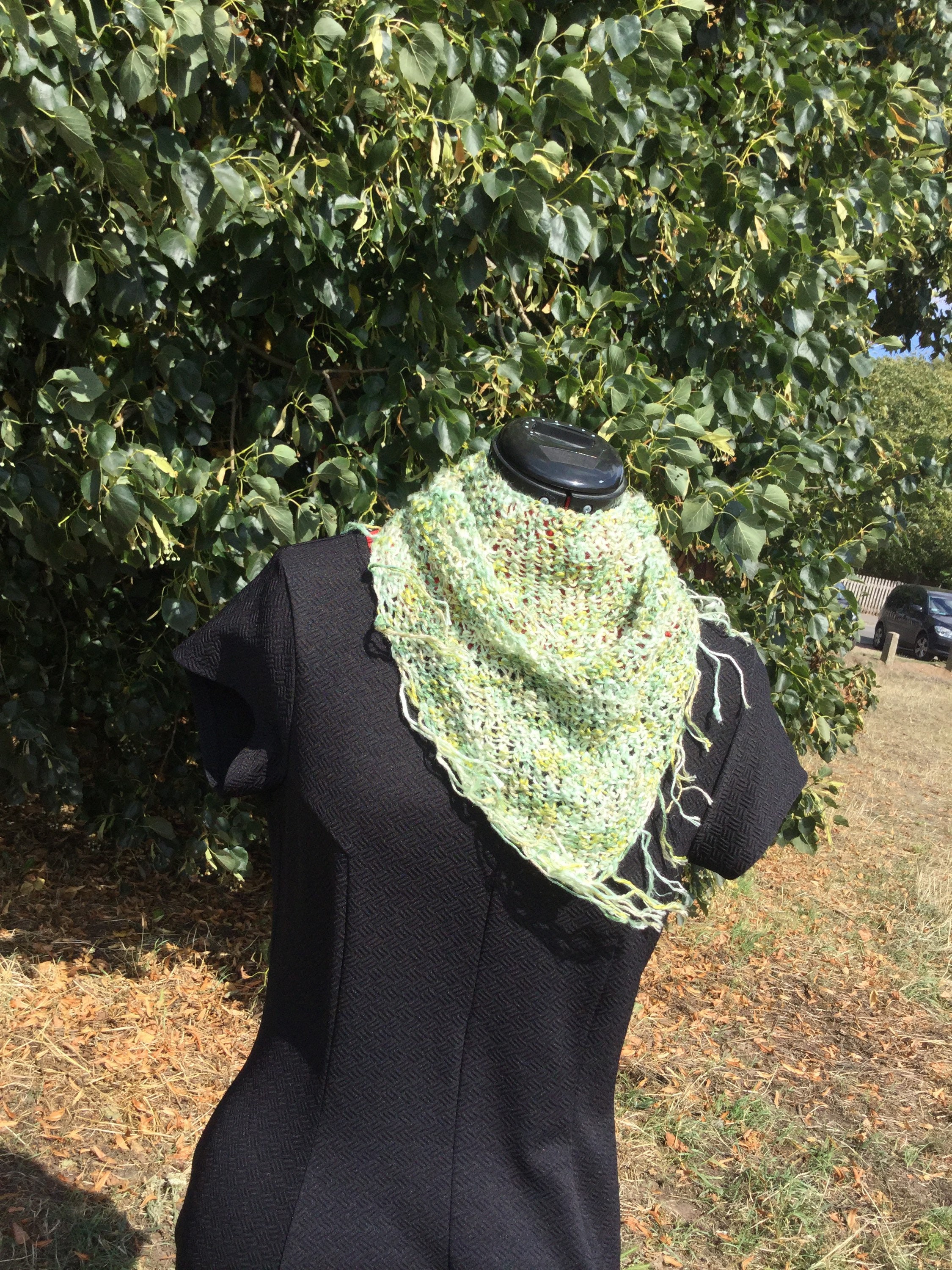 knitted arm shawl