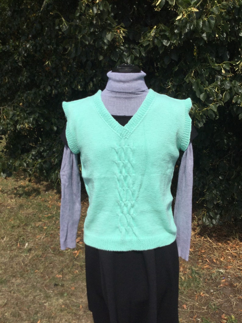 Ladies Vest Hand Knitted Top Handmade , Ladies Vest , Hand Knit , Handmade Item , Handmade Gift Ladies Gift , Clothing , Gift For Her image 8