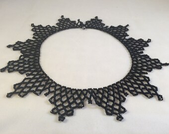 Beaded Necklace , Handmade Necklace ,  Elegant Necklace  , Beaded Jewellery ,  Ladies Gift , Handmade Item , Black Necklace , Jewellery