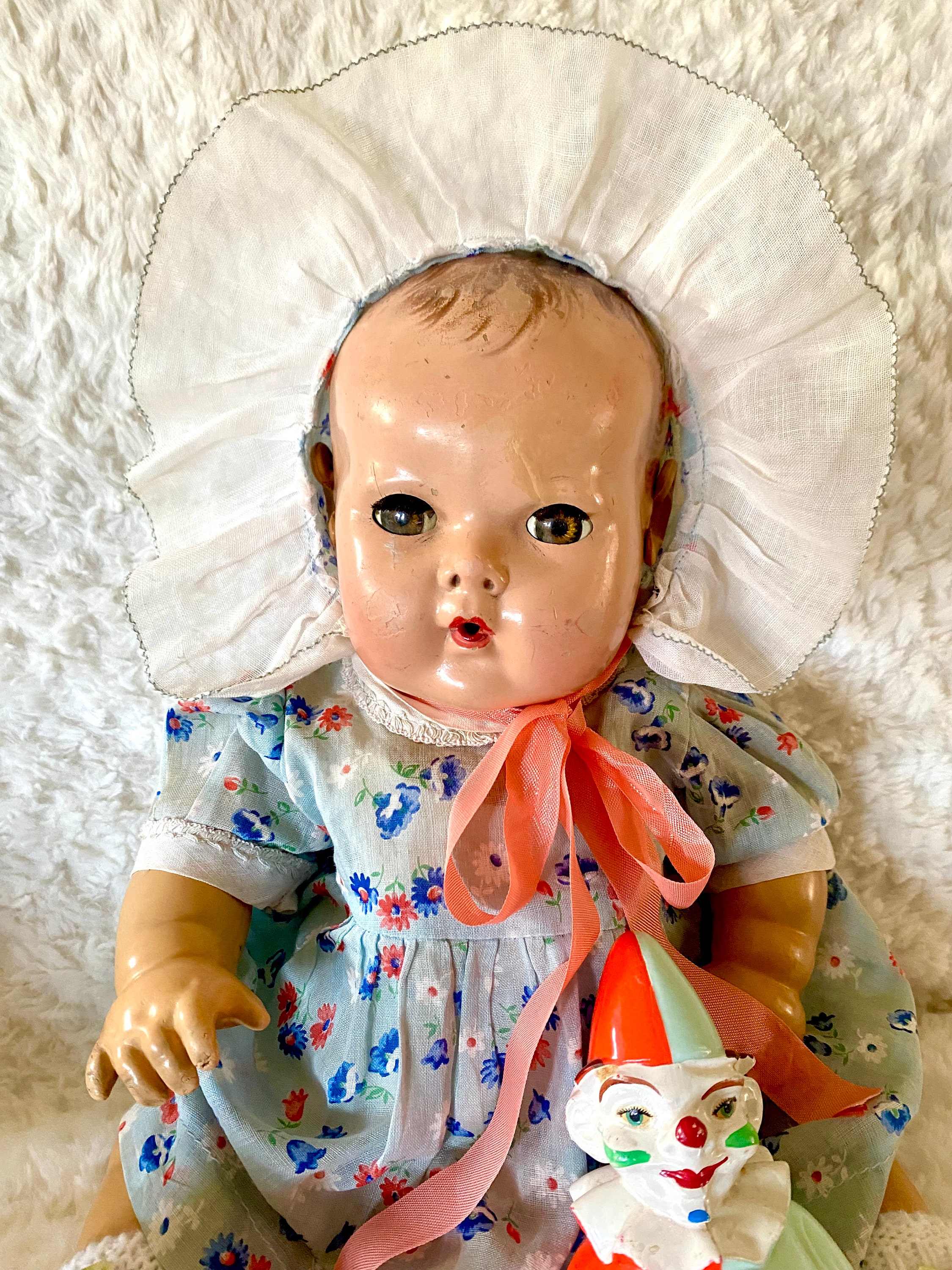 1960s Effanbee Baby Doll Buttercup 9379 Blond Hair Blue Eyes