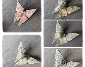 Origami William Morris butterflies, spring/summer/autumn seasons window, room decoration